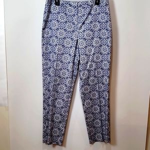 Talbots Stretch Blue & White Ankle Pants